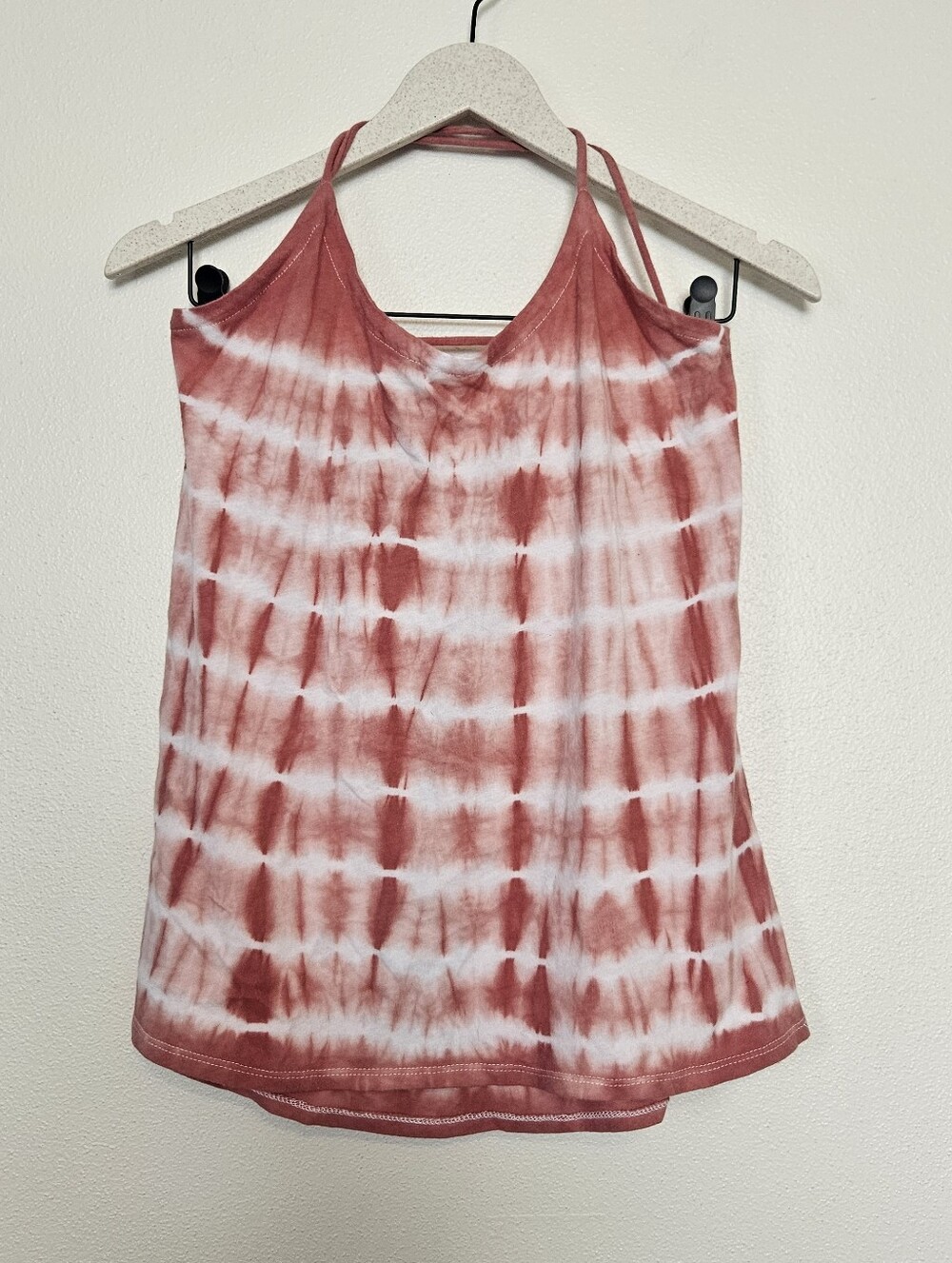NWT Chaser Pink and White Tie Dye Tie Tank Top Medium